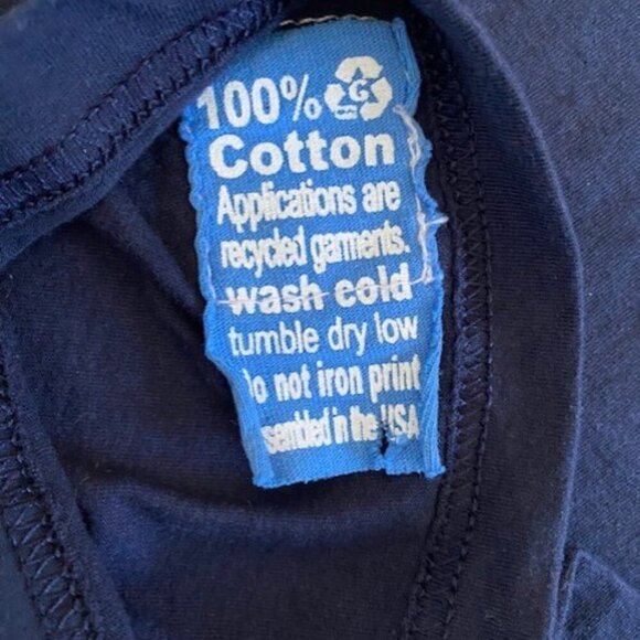 Navy Blue Nautical Anchor Short Sleeve Cotton Tee T Shirt Small - Picture 8 of 8